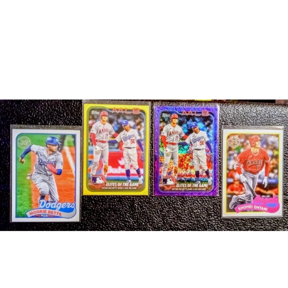 2024 Topps Series 1 Ohtani/Betts 'Elites Of The Game' Purple 799 + Yellow Retail